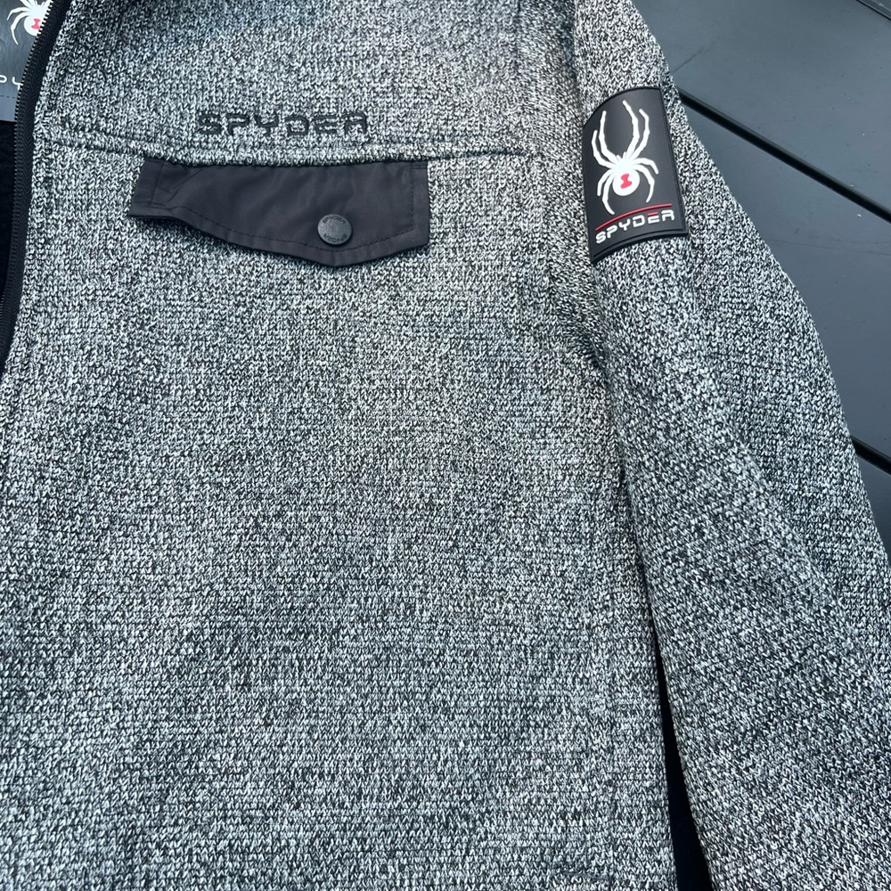 NEW Spyder Men’s Gray Lightweight fully lined Jacket. Chest pocket/side pockets. - Picture 9 of 10
